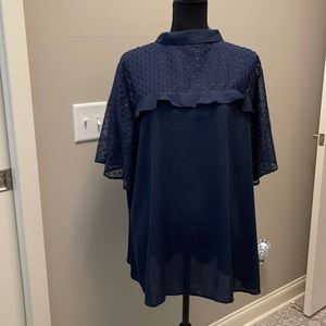 Plus size 22 blouse with appliqué detail